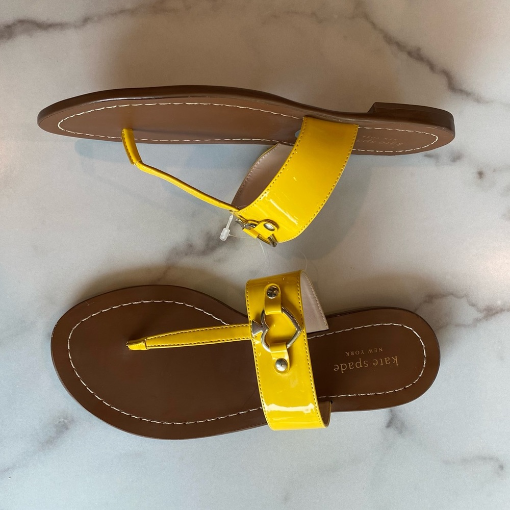 KATE SPADE Bright Yellow Cece Patent Slip-On Sandal